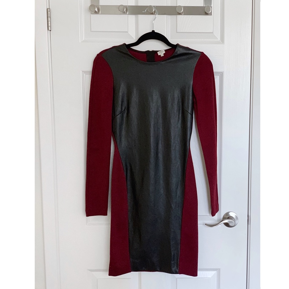 ARITZIA WILFRED Faux Leather Bodycon Dress
